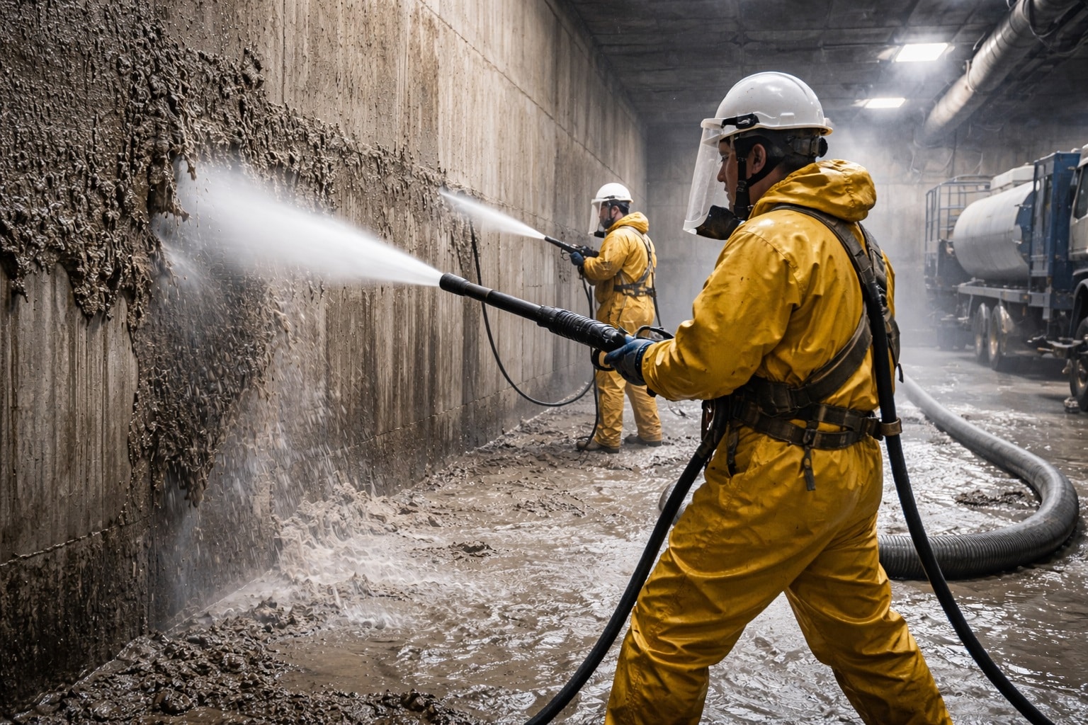 Empresa de limpeza industrial RS com soluções completas em hidrojateamento, sucção, transporte de resíduos e atendimento emergencial.