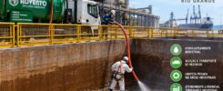 Limpeza industrial em Rio Grande para fábricas, terminais e indústrias, com hidrojateamento, sucção e transporte de resíduos.